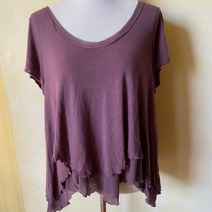 Free People Layered Racer Back T-Shirt Blouse